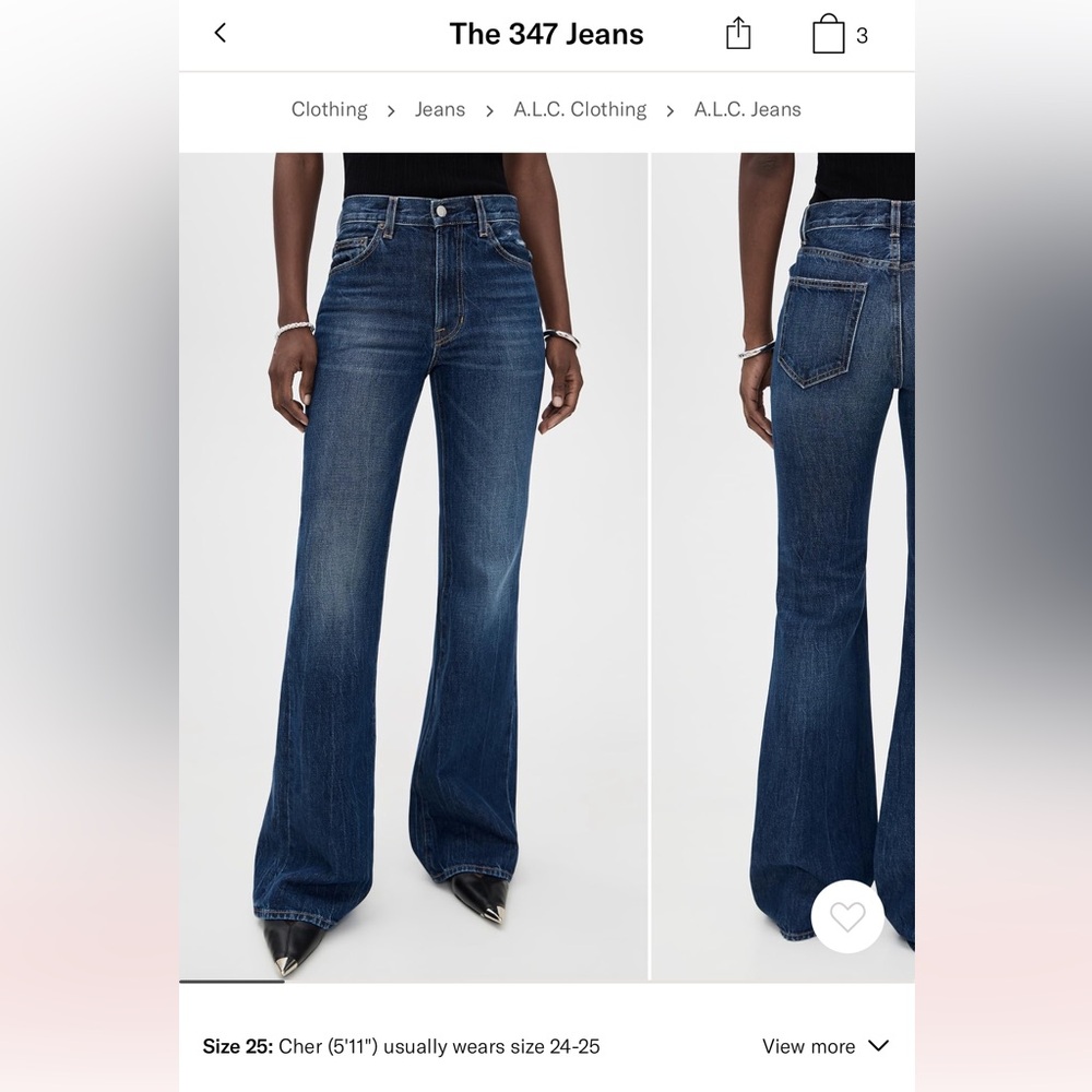 A.L.C. Dark Blue Flare Jeans